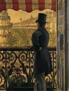 The view watched from  balcony Gustave Caillebotte